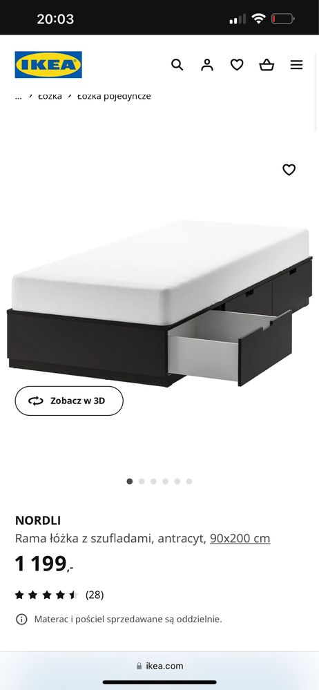 Łóżko ikea komplet