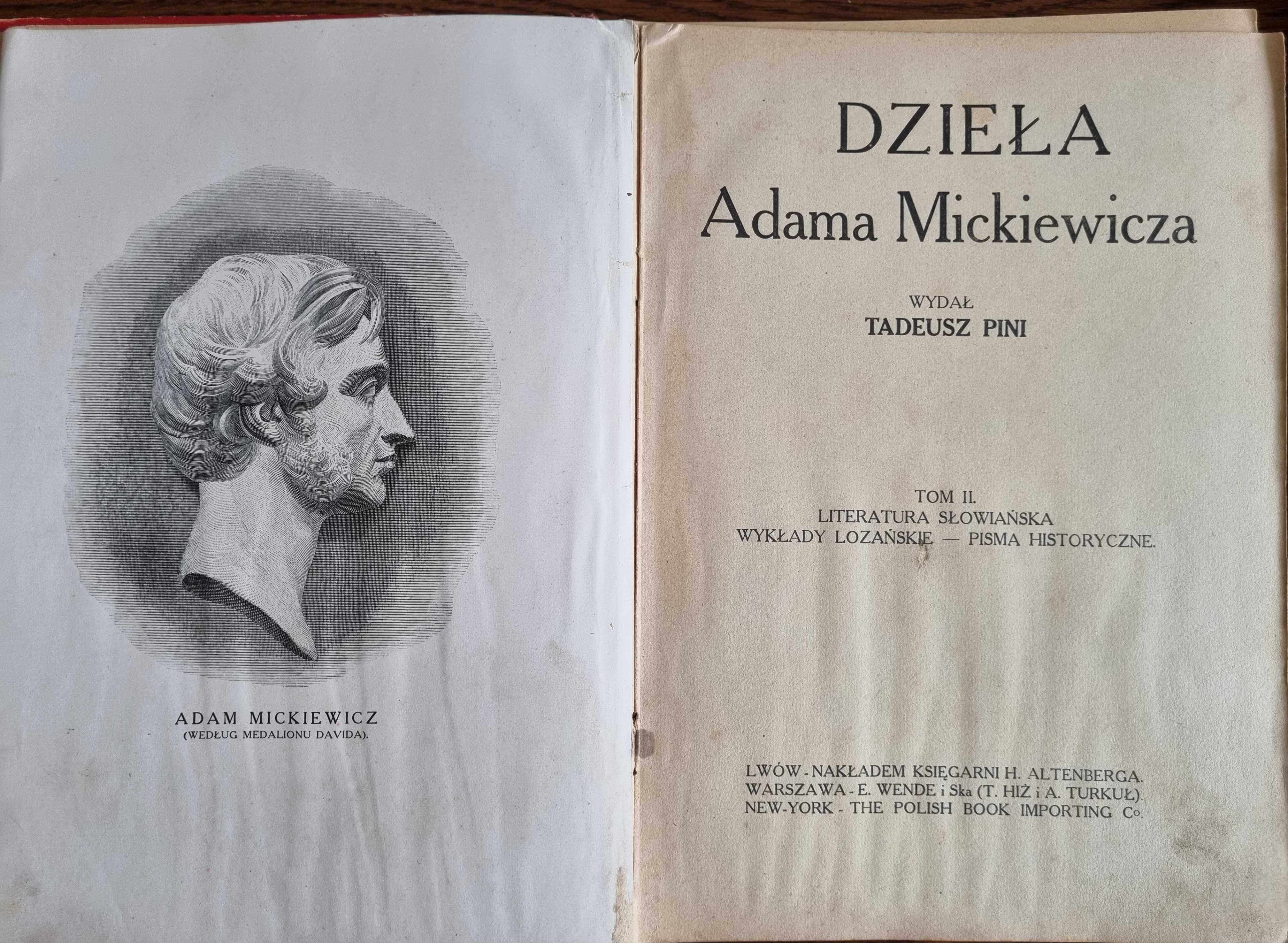 Dzieła Mickiewicza i Słowackiego komplet 5 tomów 1907_1912