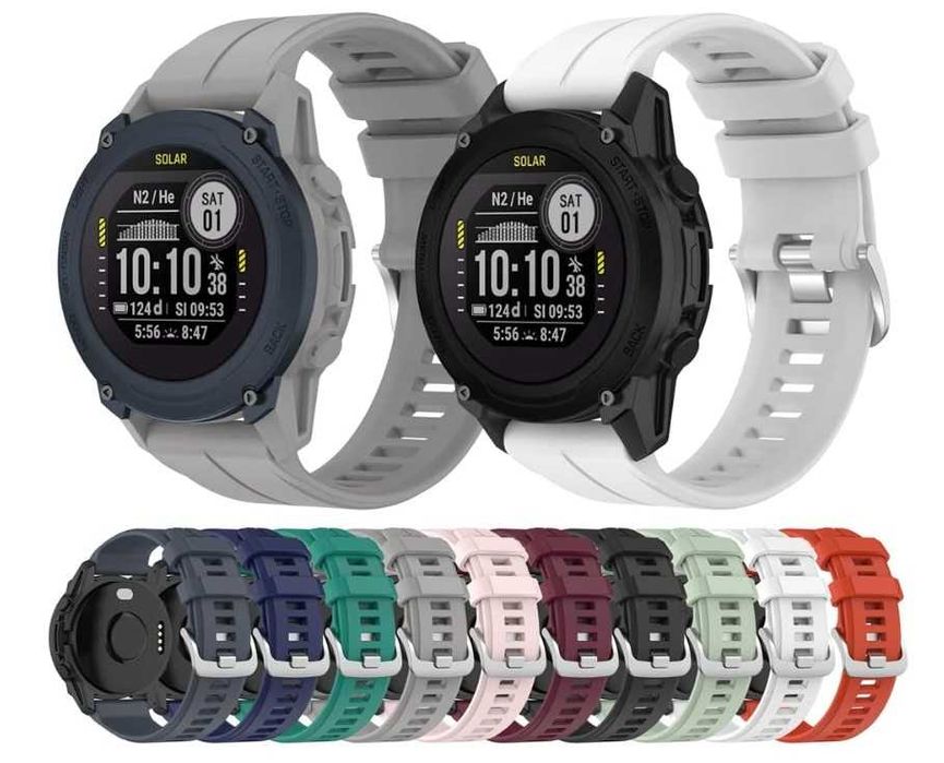 Silikonowy pasek kompatybilny z zegarkiem GARMIN kolor jasny różowy