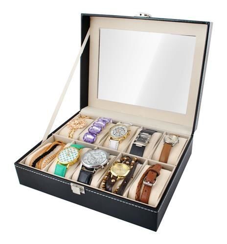 Органайзер бокс шкатулка для зберігання годинників 10 відділень