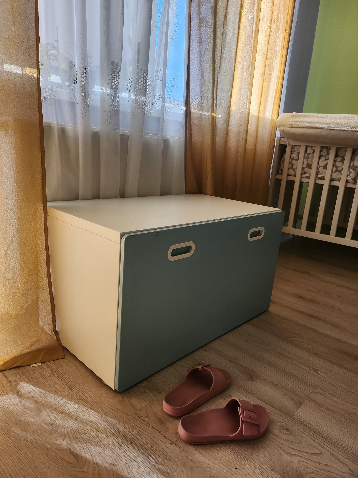 Smastad ławka z pojemnikiem skrzynia niebieska