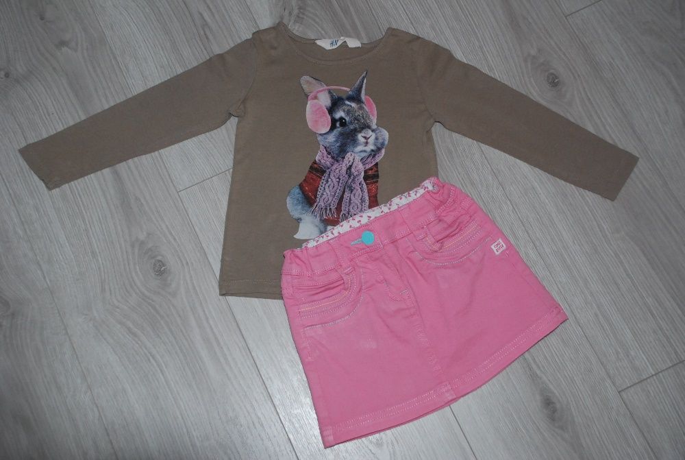 Bluzka H&M + spódnica C&A roz 98/104