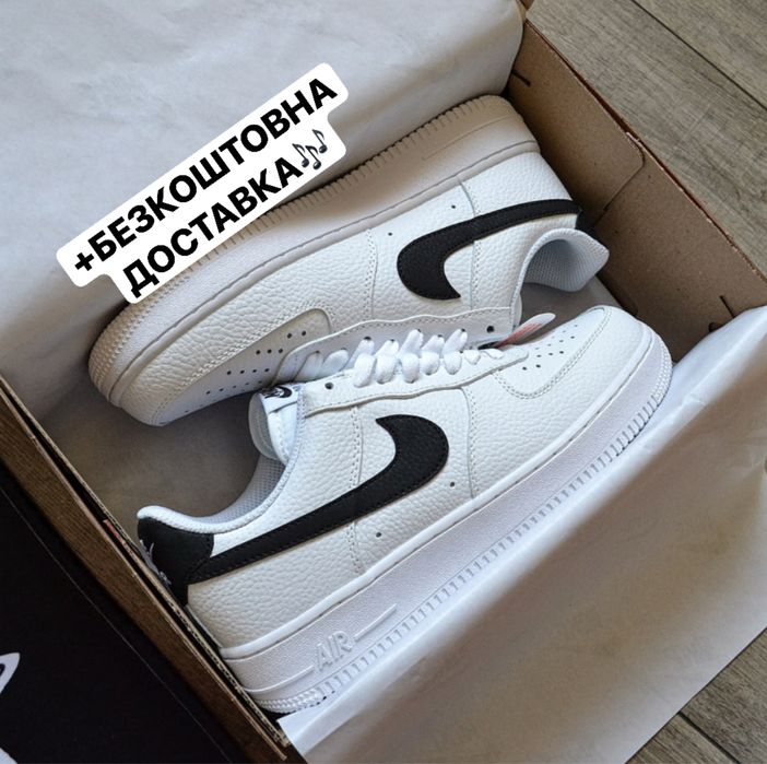 БЕЗКОШТОВНА ДОСТАВКА‼️Чоловічі Nike Air Force 1 Low Black (Біло-Чорні)