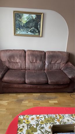 Kanapa + sofa kolor brązowy