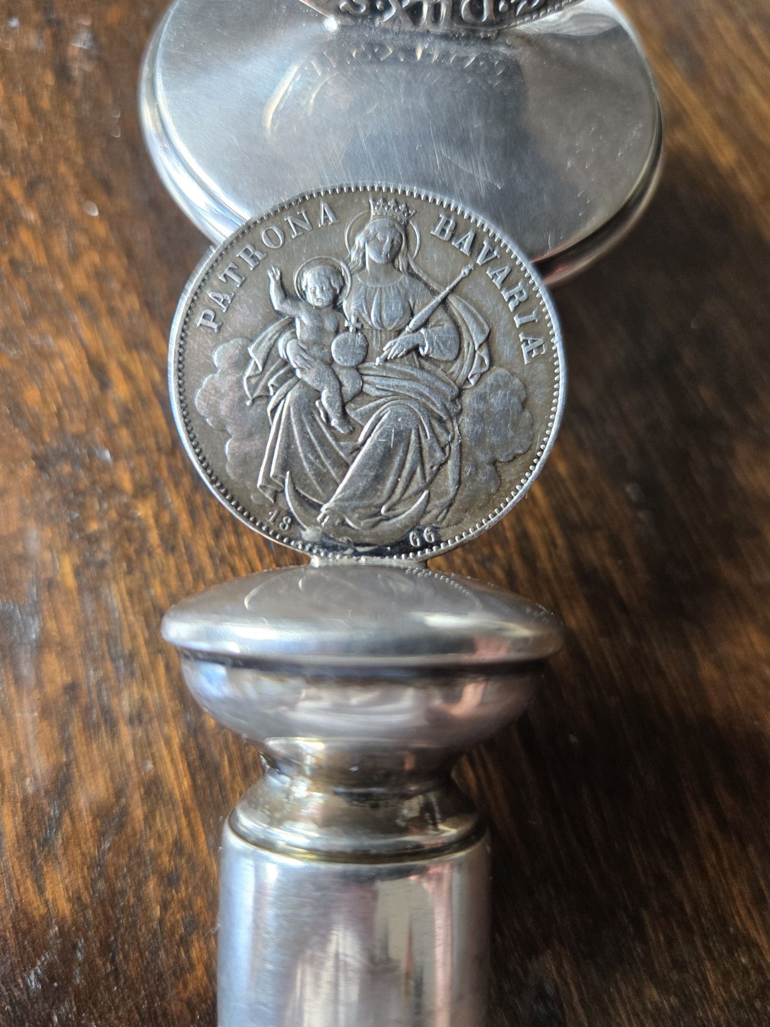 RARYTAA Stara Oryginalna moneta Talar 1866 "Madonna" (Bawaria, Ludwik)