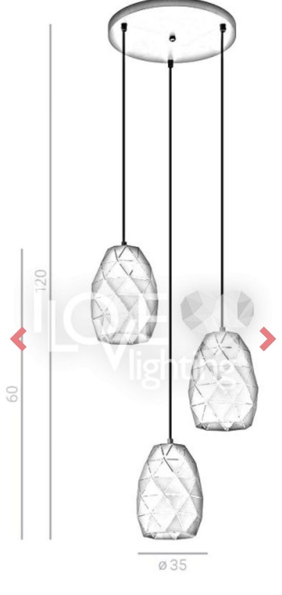 Lampa wisząca potrójna Harley kolor biały