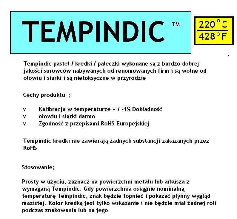 Termokredka 220C firma Tempindic 5 sztuk