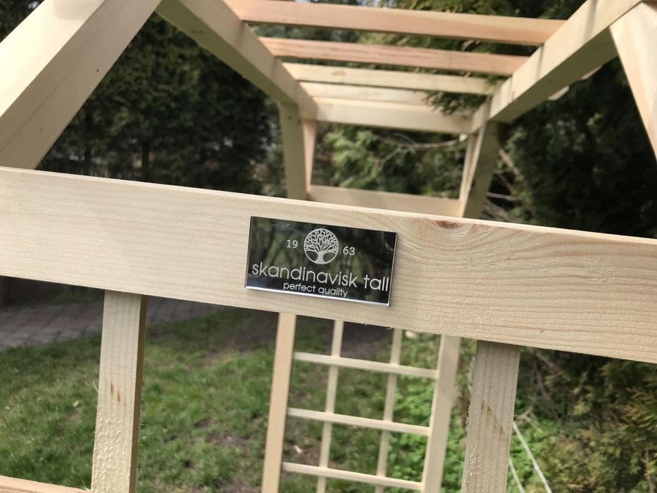 Pergola ogrodowa drewniana przejście kwietnik do pnączy masywna krata