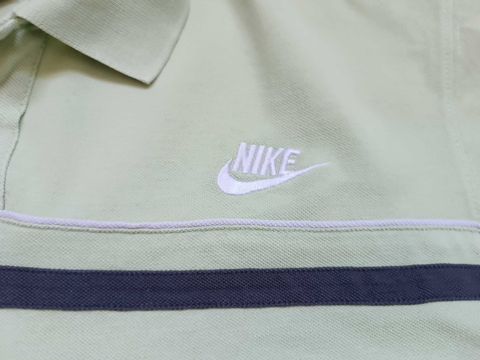 Koszulka polo męska - zieleń miętowa logowana - XL - "Nike".