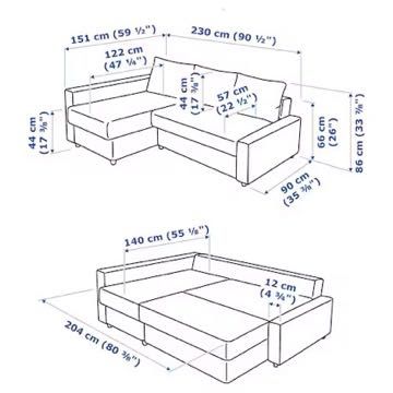 Sofá chaise IKEA com cama ainda em KIT