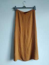 Żółta musztardowa spódnica midi Mango