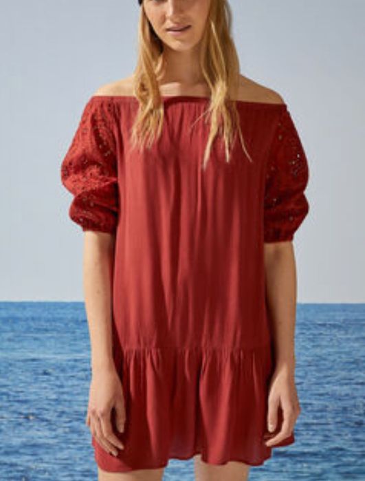 Vestido muito giro Women Secret, terracota. Tamanho S