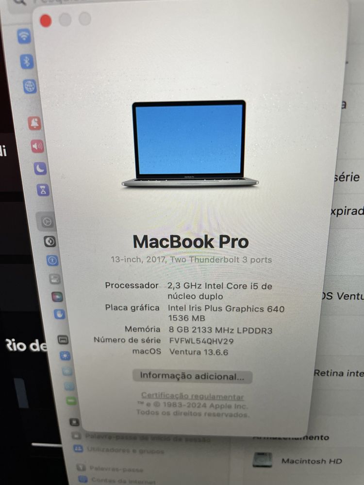 Macbook pro 13 para peças