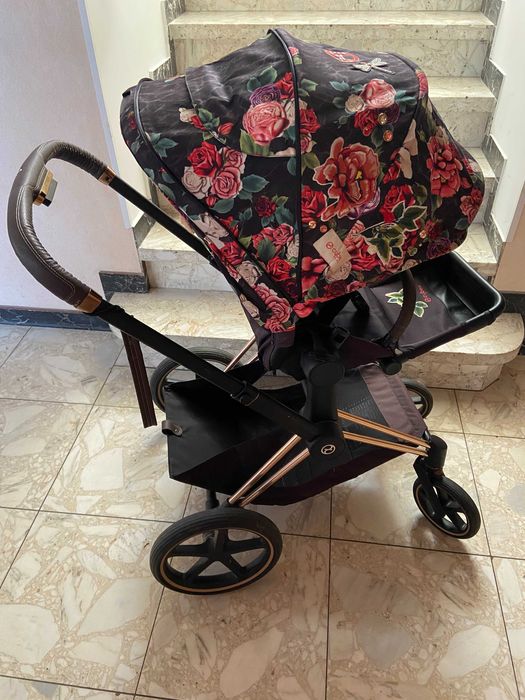 Spacerówka Cybex Priam Spring Bloosom + śpiworek + plecak