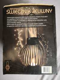 ŚWIECZNIK dekoracyjny LAMPION żeliwny czarny na podgrzewacze