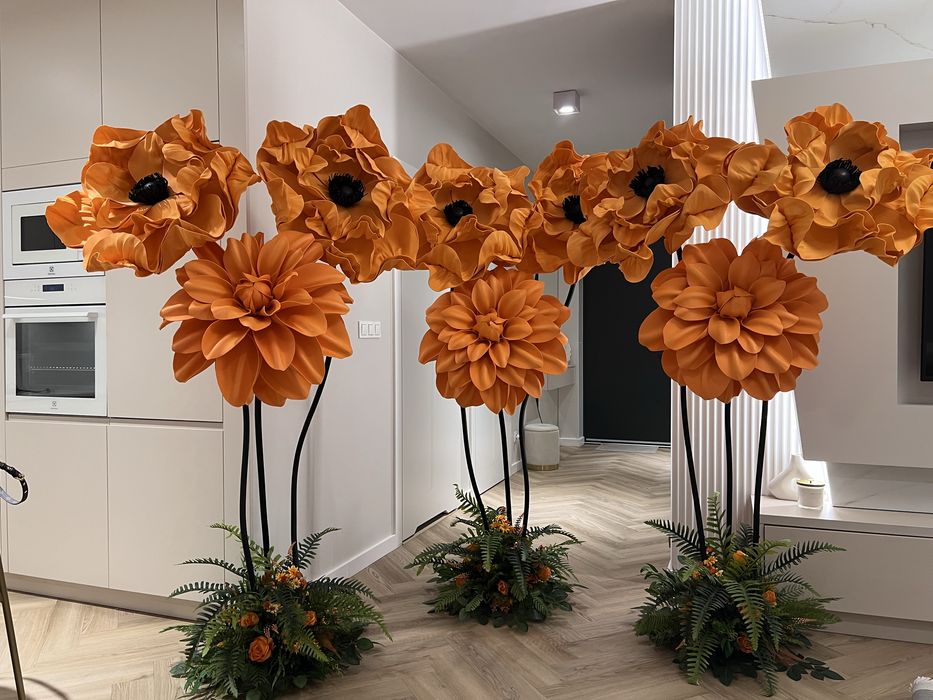 Kwiaty giga giganty z pianki event urodziny