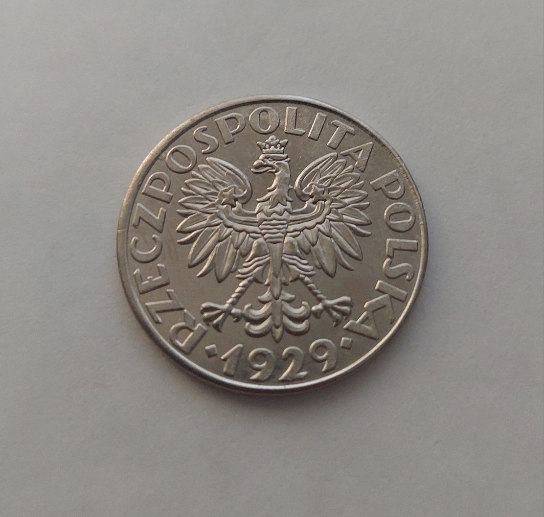 Piękna moneta 1 złoty 1929 próba kopia