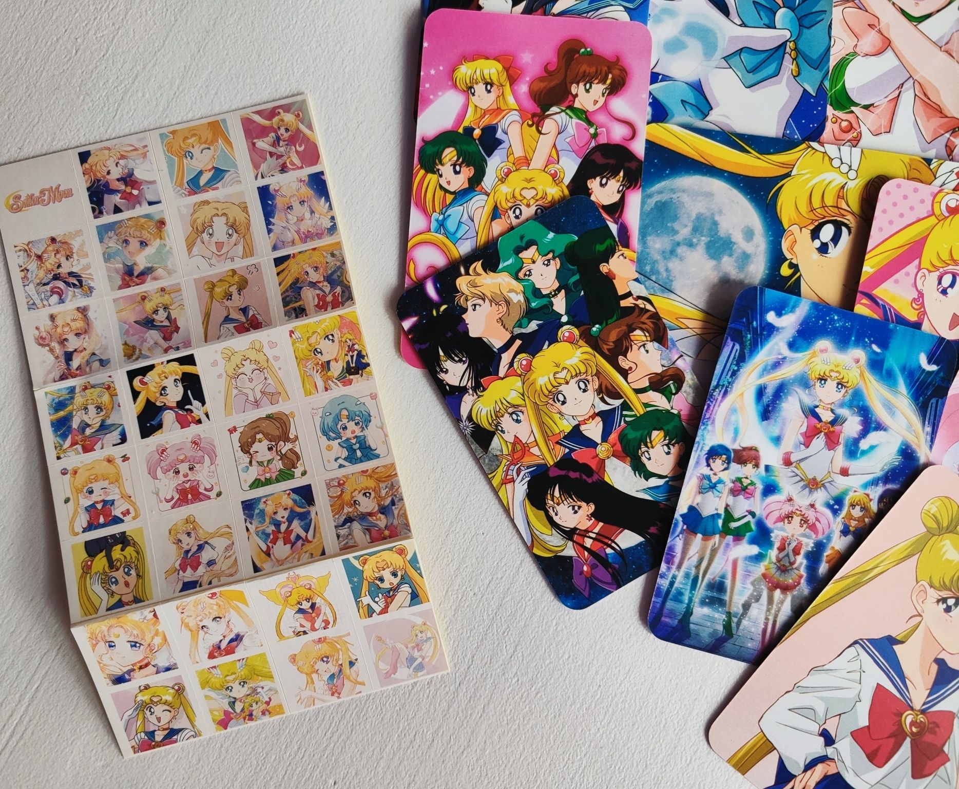 Sailor Moon karty 60 sztuk+ 32 naklejki. Nowe. Zafoliowane.