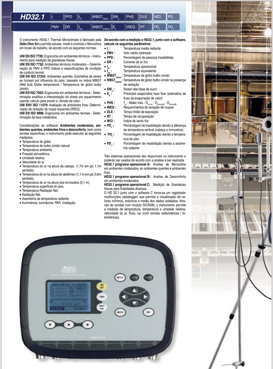 Estação de Microclima Térmico HD32.1 da Delta Ohm