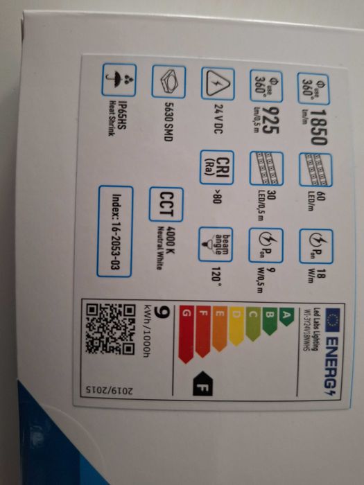 Taśma LED 18W/m, barwa neutralna, 5 m, IP65, możliwa większa ilość