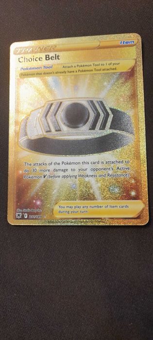 Karta pokemon Trainer choice belt gold tcg