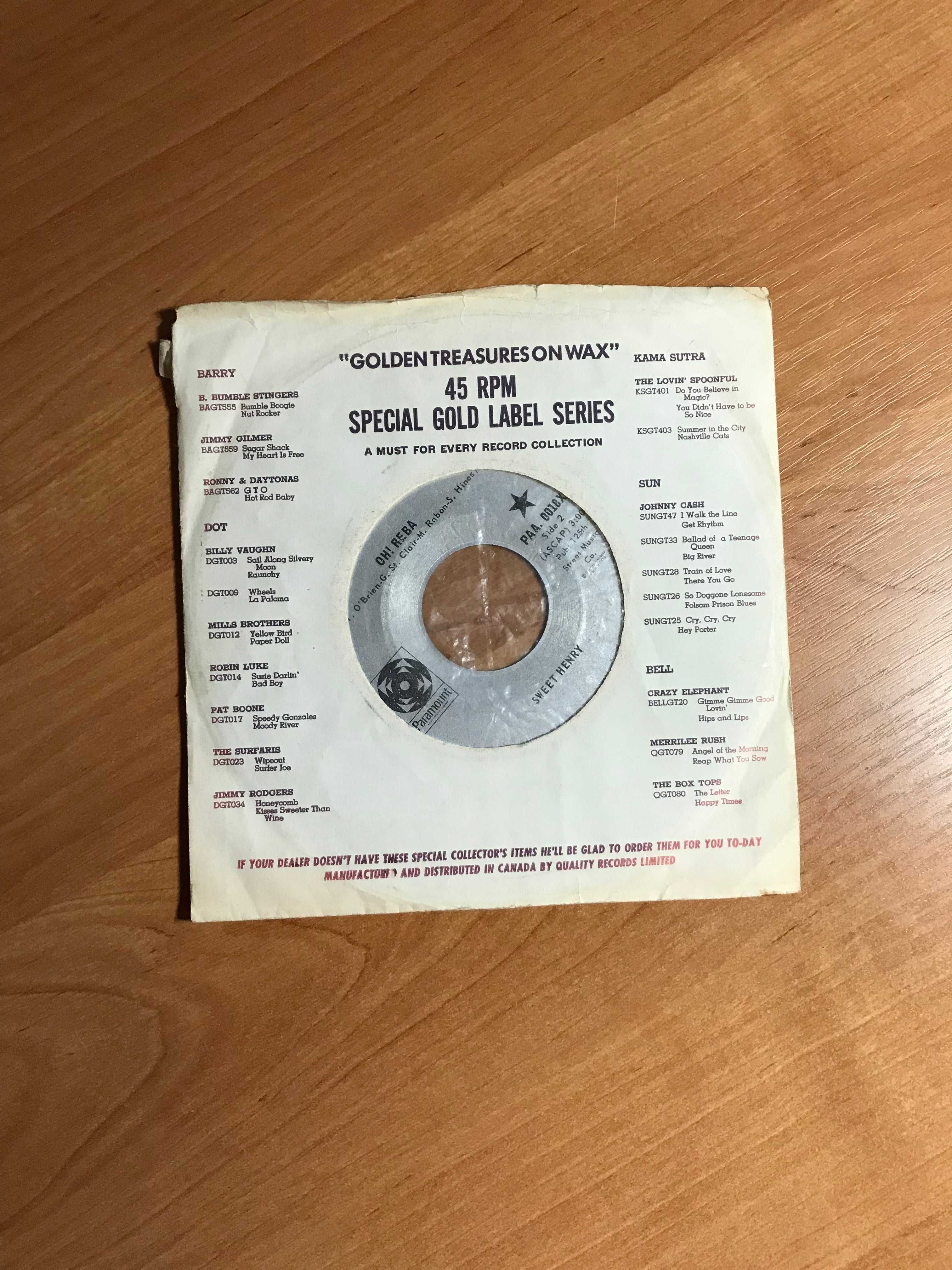 Płyta winylowa PRL 1970r. Kanada Sweet Henry - Cecilia Oh! Reba winyl