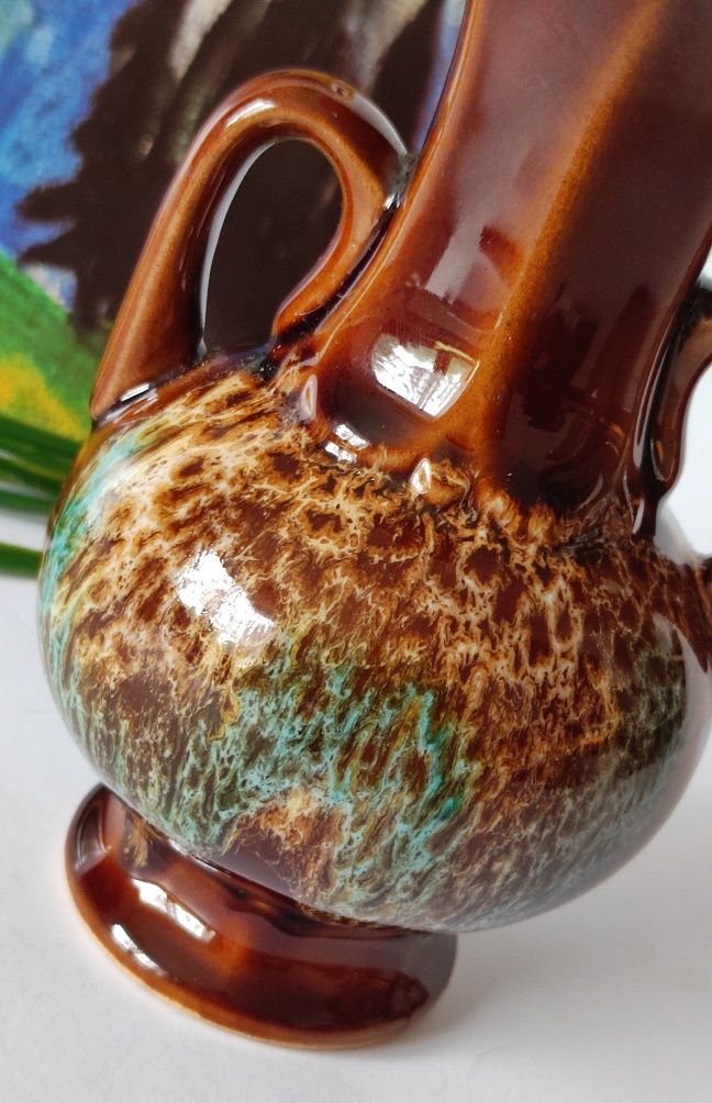 Piękna stara ceramika wazony 2 sztuki komplet