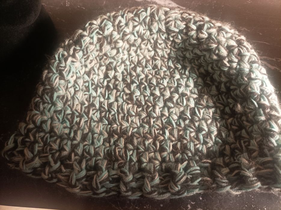 Czapka i mitenki hand made czekolada i mięta