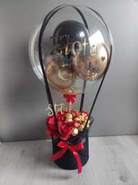 Box rocznica urodziny prezent balon baloon box glamour roze ferero