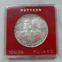 Srebrna moneta 100 złotych z 1966 roku - Mieszko i Dąbrówka - próba