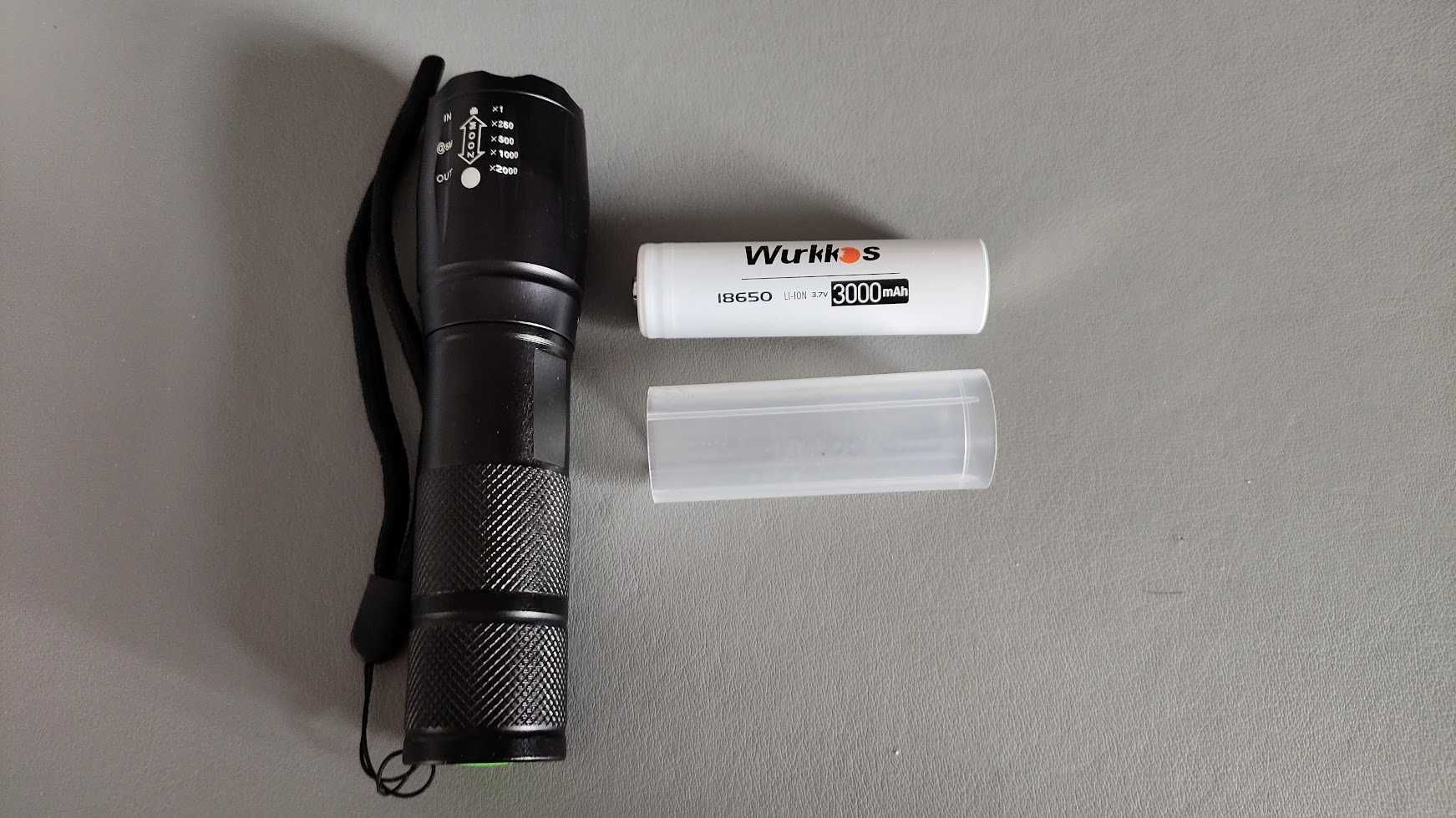 Аккумулятор Wurkkos 18650 3000mAh + фонарик SM11