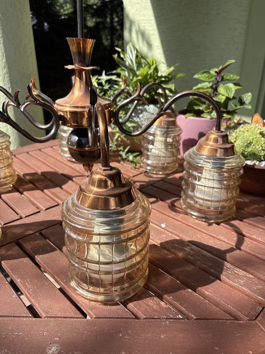 Przepiękny retro kpl - lampa + 2 kinkiety