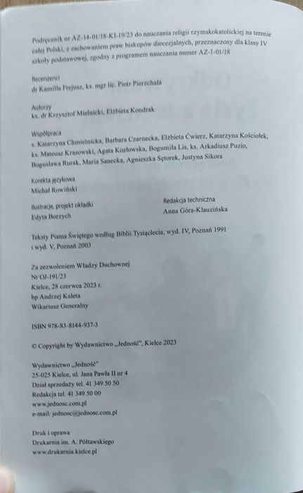 Odkrywam życie z Jezusem, klasa 4, Jedność