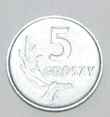 Moneta 5 groszy z 1963 roku.