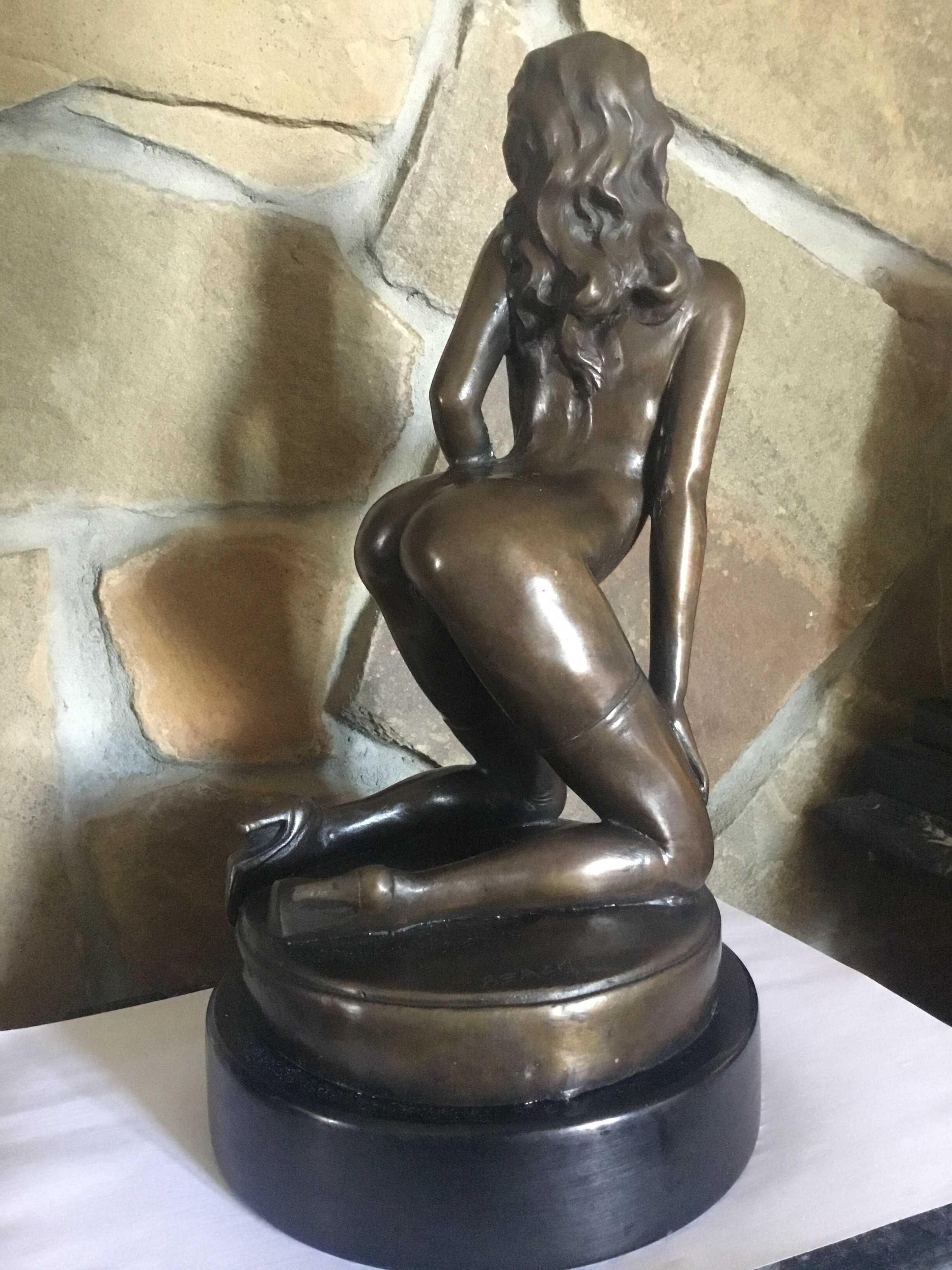 Бронза Антикварная статуэтка девушка женщина обнаженная эротика ню