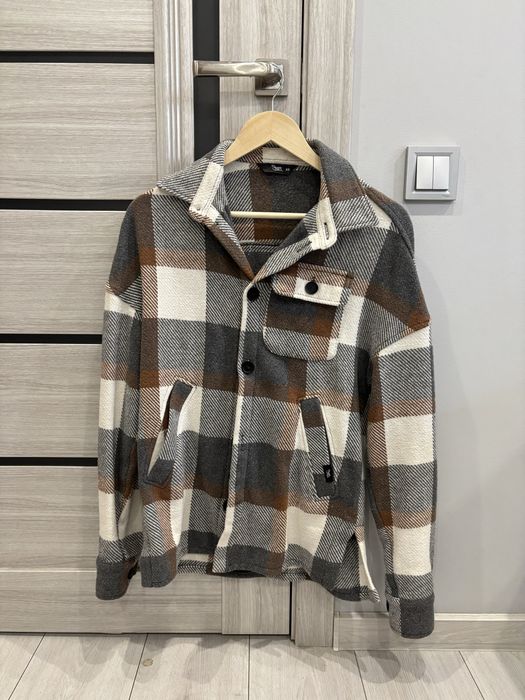 Сорочка-куртка Staff чоловіча сіро-коричнево-молочна розмір XS