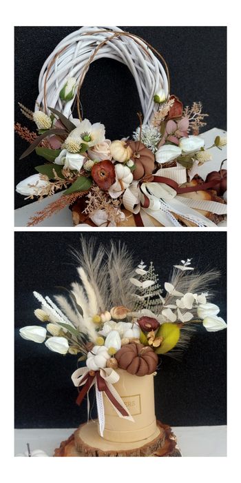 Piękny komplet jesienny wianek bukiet