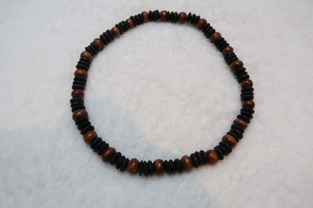 Naszyjnik unisex egzotyczny drewniany drewno wood boho etno hippie 21