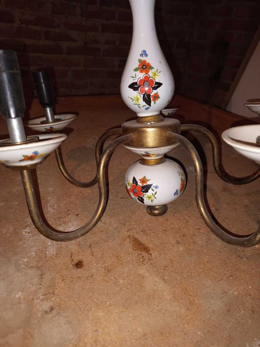 Lampa wisząca porcelanowa czasy prl