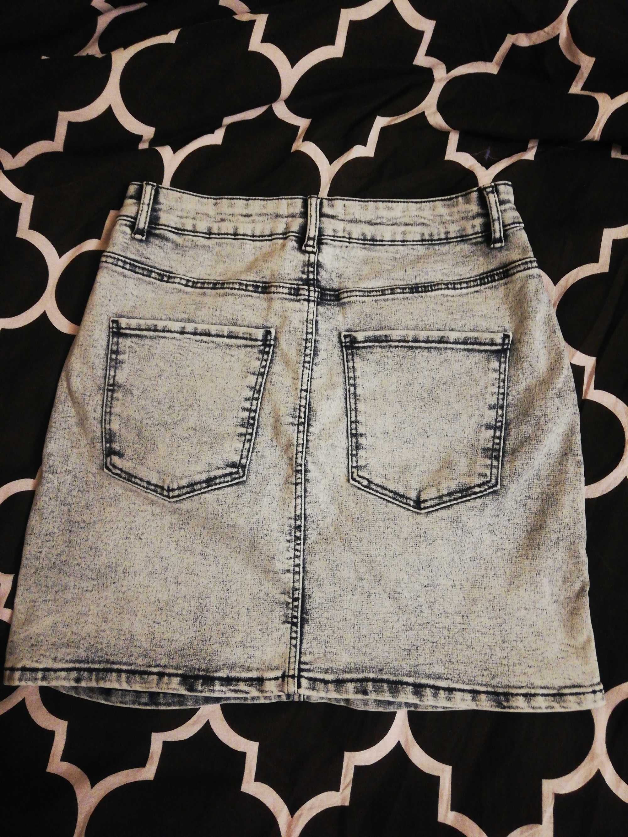 Spódnica jeans , Spódniczka mini Zara r. S niebieska lato