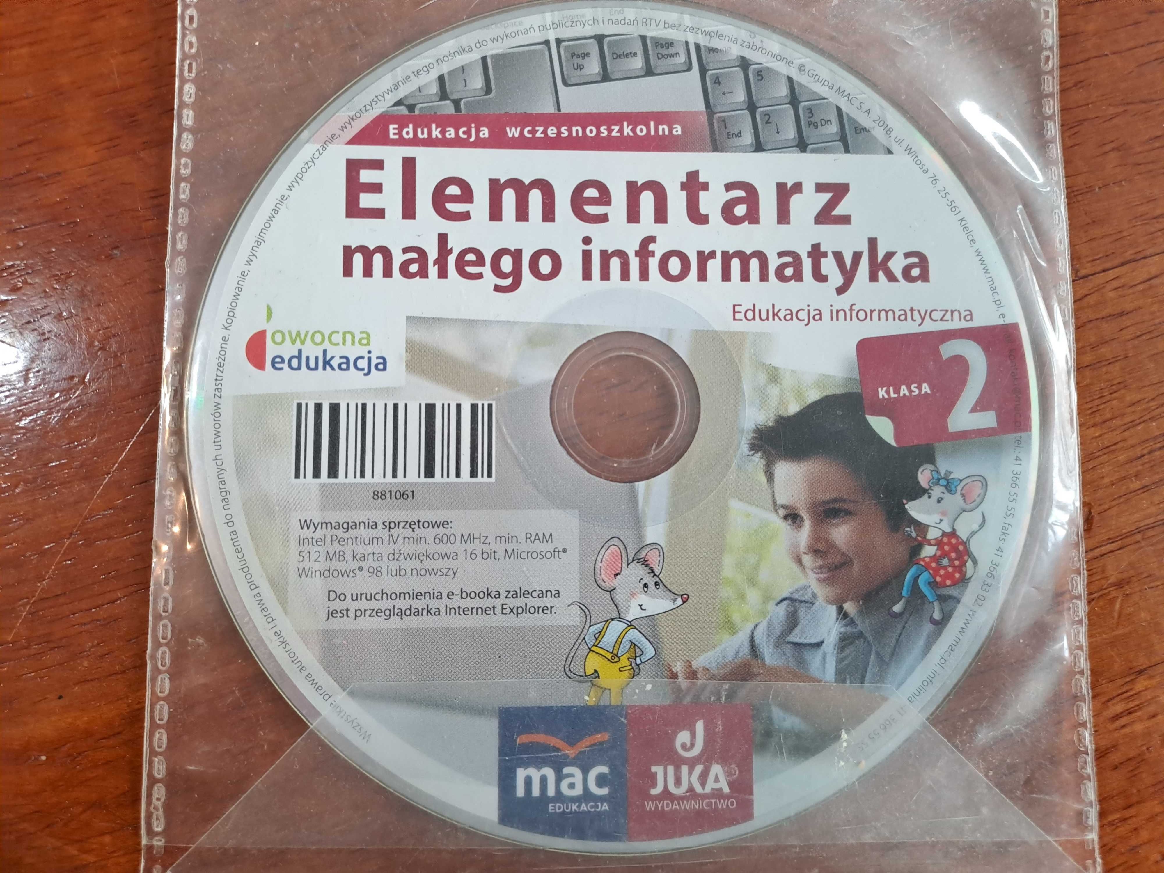 płyta ELEMENTARZ małego informatyka Klasa 2 JUKA