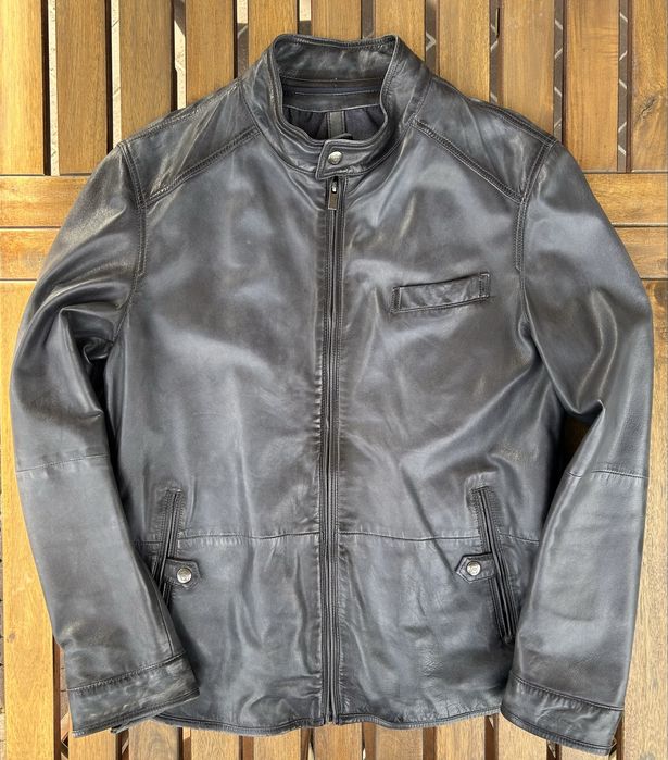 Чоловіча шкіряна куртка massimo dutti