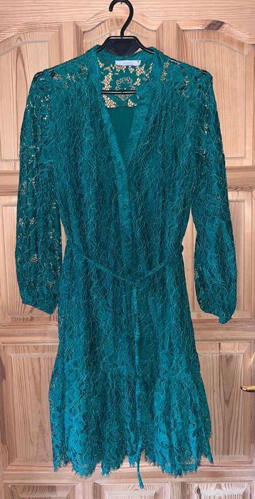Reserved sukienka koronka oversize zielona S M nowa