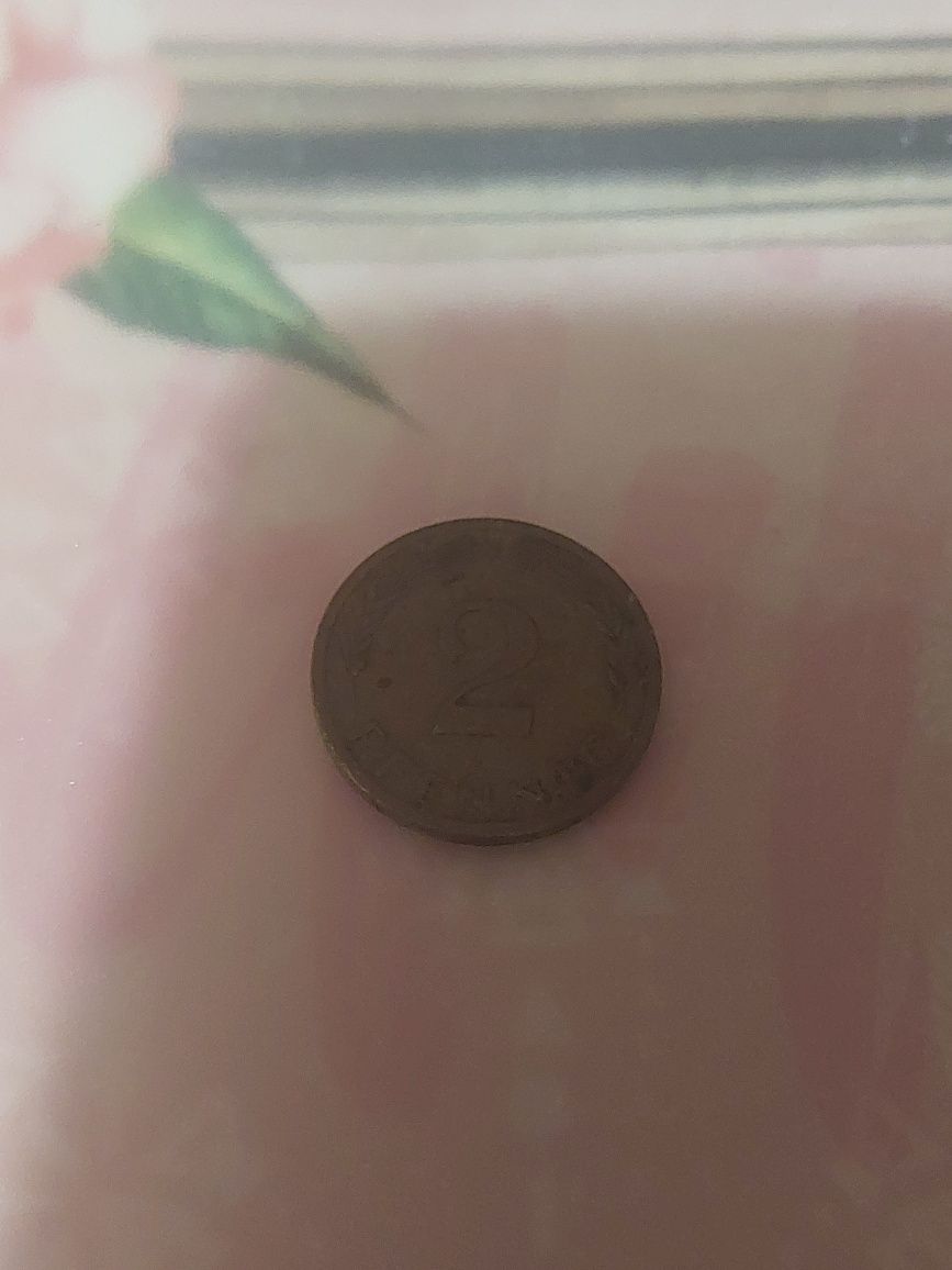 2 pfennig, moeda de 1972