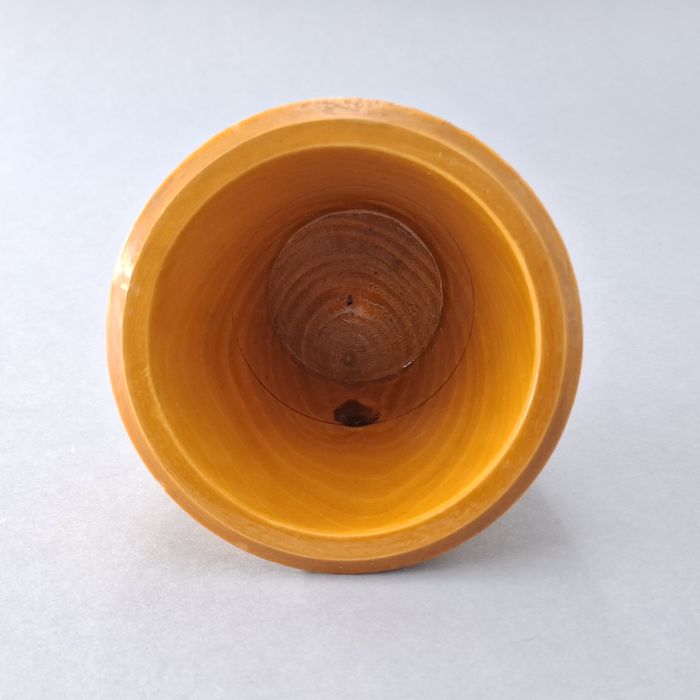 lata 60/70-te piękny drewniany pojemnik kubek cepelia