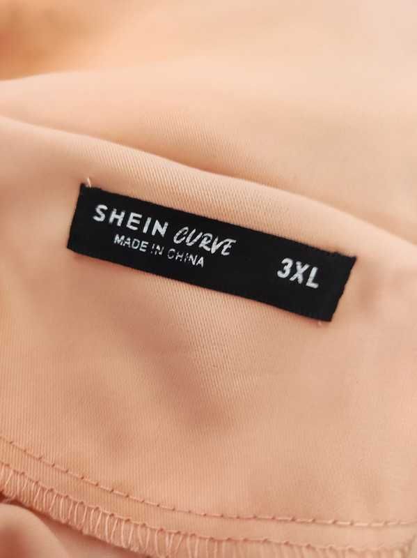 Shein Curve r 3XL kombinezon pudrowy róż plus size