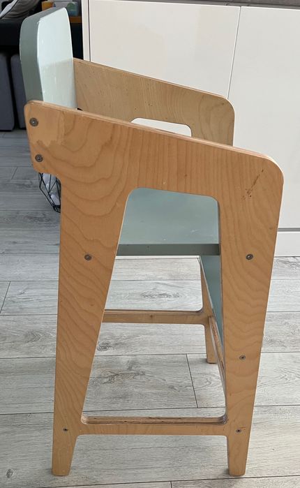 Krzesełko do karmienia dla dziecka drewniane sklejka wysokie do stołu