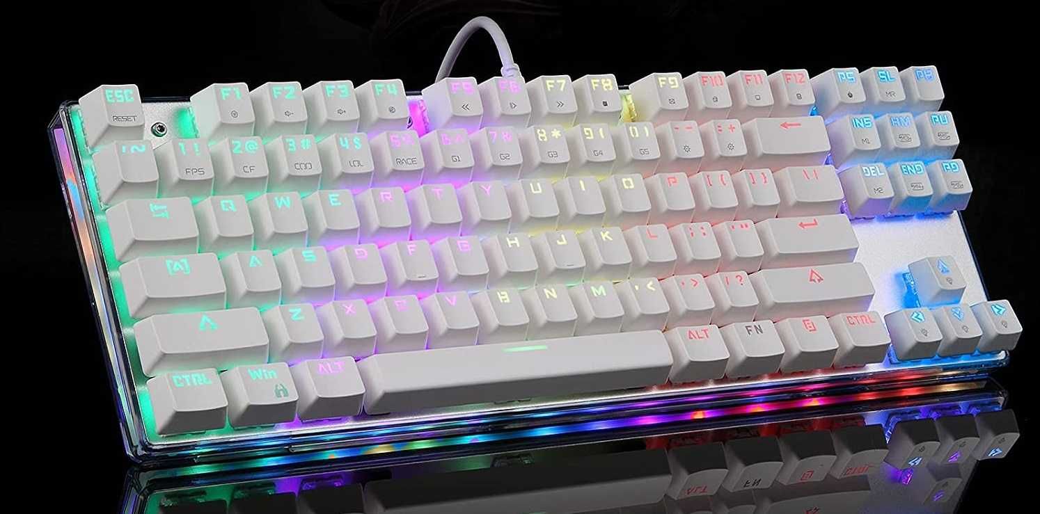104 Klawisze CherryMX KeyCaps backlit białe MOTOSPEED