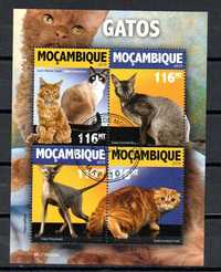 Znaczki Mozambik - Kot, koty, arkusik