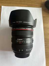Lente objetiva Canon EF 24-70mm f/4L IS USM com parasol